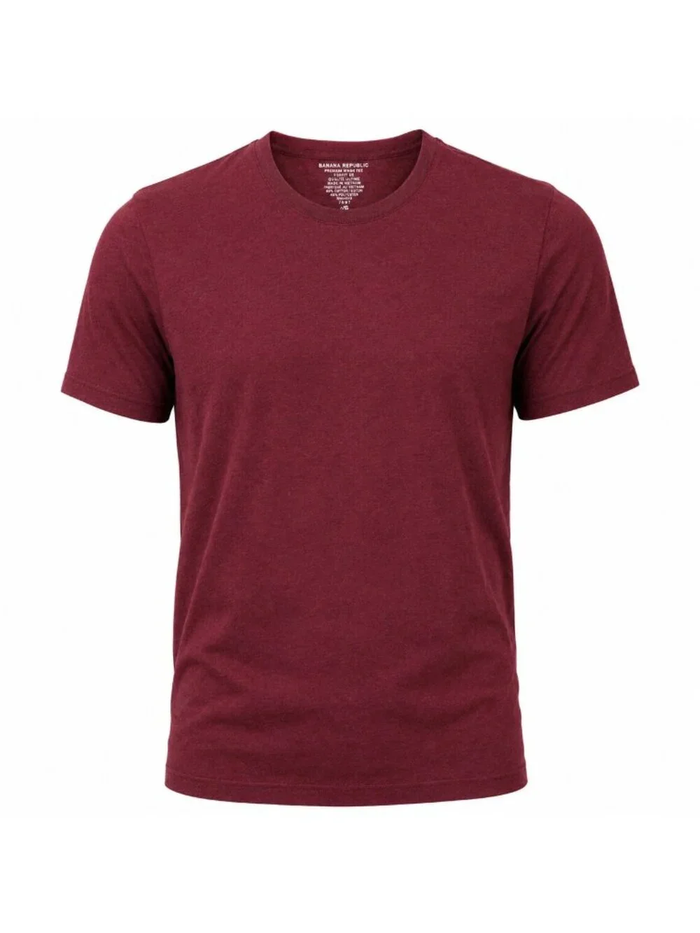 Banana Republic Men’s Large Burgundy Premium Wash Tee Short Sleeve Crew Neck T-S